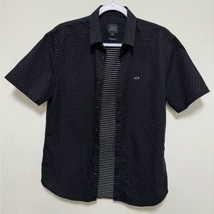 Armani Exchange Black Short Sleeve Button Down Shirt